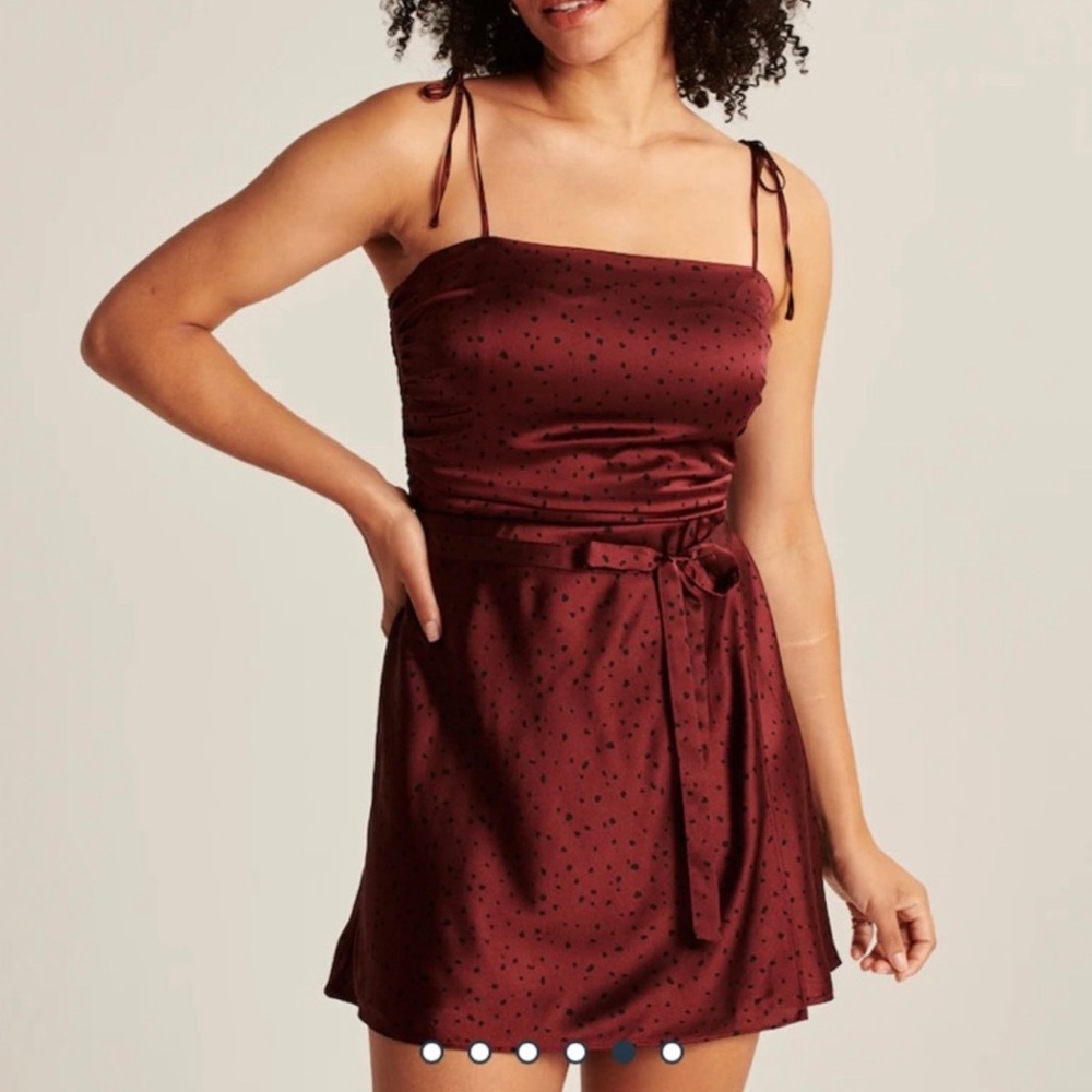 Abercrombie Ruched Tie Strap Satin Top